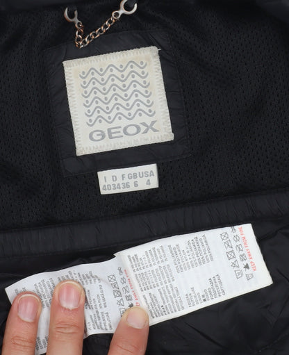 Geox Women's Black Puffer Coat, Size 6, Casual Style
