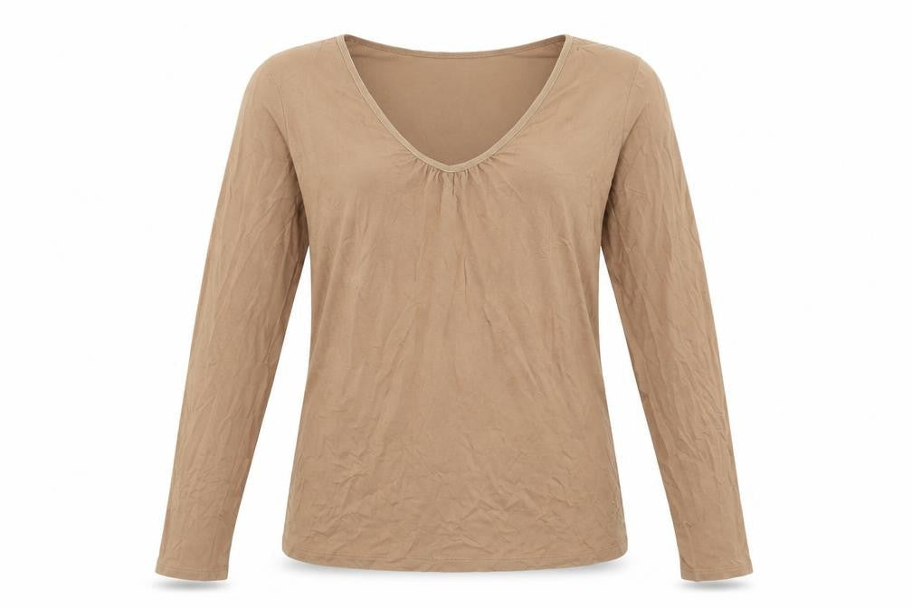 Banana Republic Women's Beige M V-Neck Long Sleeve Top