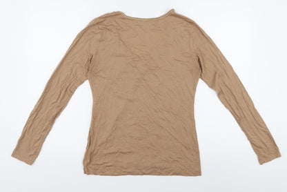 Banana Republic Women's Beige M V-Neck Long Sleeve Top