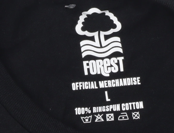 Forest Men's Black Graphic Print T-Shirt Size L