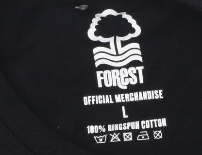 Forest Men's Black Graphic Print T-Shirt Size L