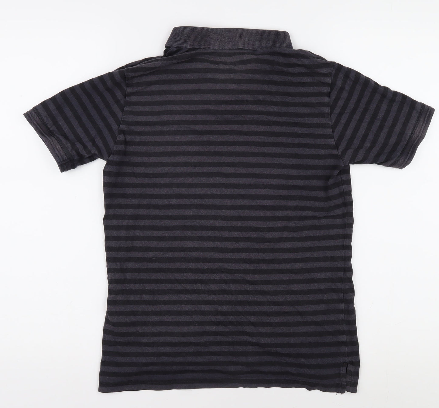 New Balance Boys Black Striped Polo Shirt, Size 158, Sports Style