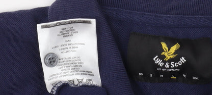 Lyle & Scott Men's Blue Polo Shirt - Medium Size