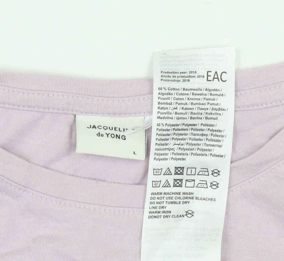 Jacqueline de Yong Women's Pink L Cotton Blend T-Shirt