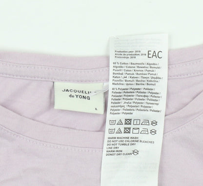 Jacqueline de Yong Women's Pink L Cotton Blend T-Shirt
