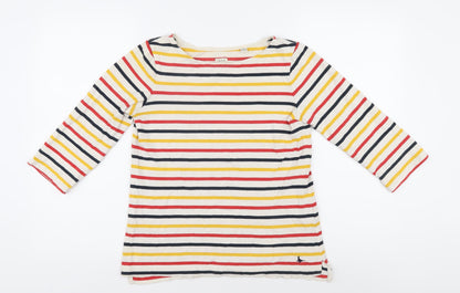 Jack Wills Women's Multicoloured Striped T-Shirt Size 8