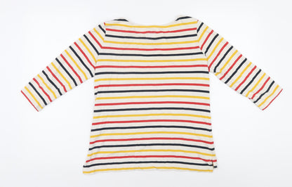 Jack Wills Women's Multicoloured Striped T-Shirt Size 8