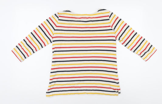 Jack Wills Women's Multicoloured Striped T-Shirt Size 8