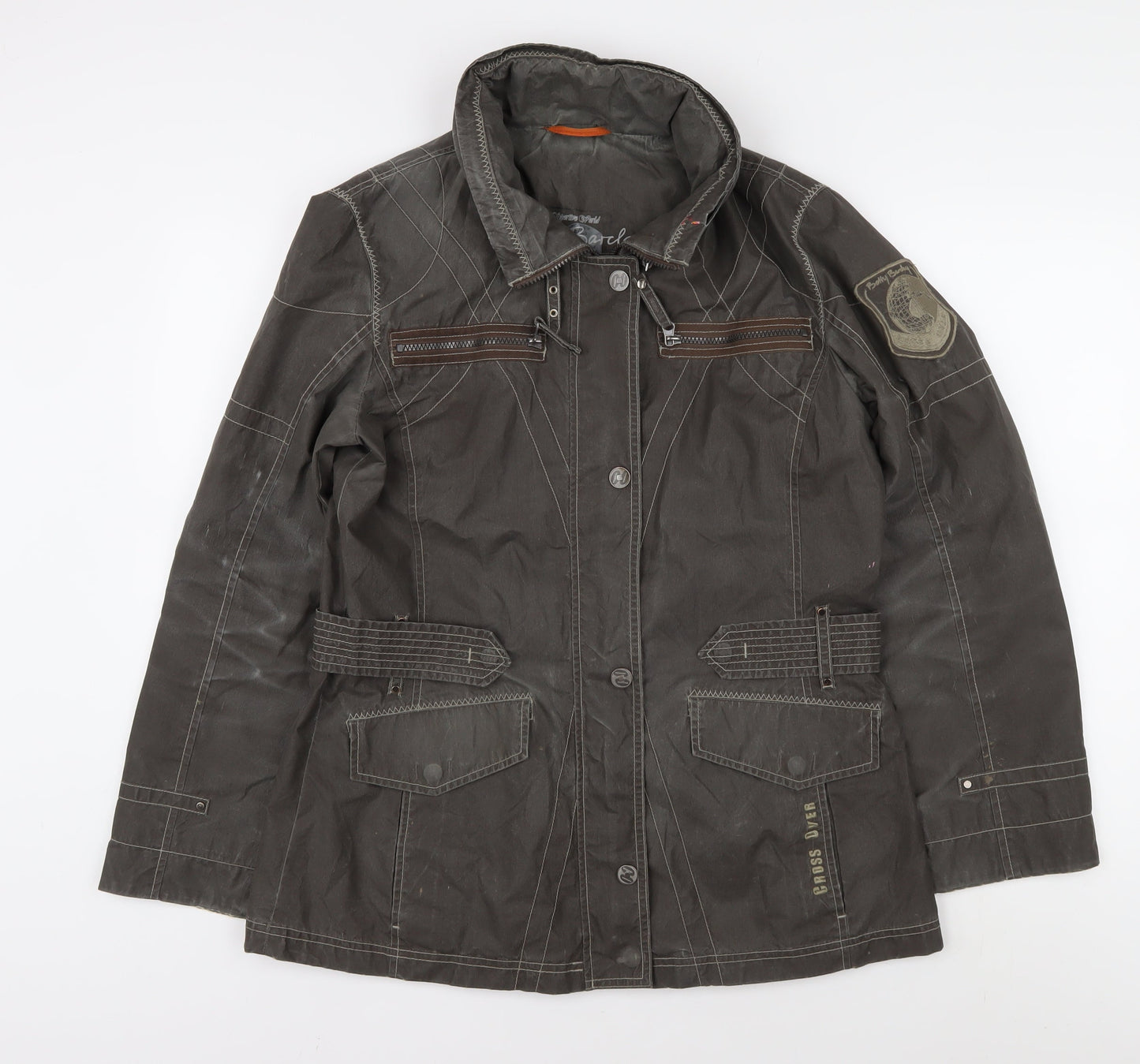 Womens UK Size 12 Betty Barclay Brown Military Jacket