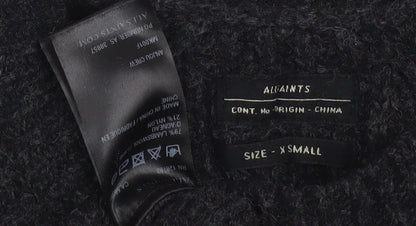 AllSaints Men's Black Cable-Knit Pullover XS