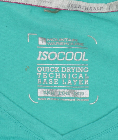 Mountain Warehouse Women's Green V-Neck T-Shirt M