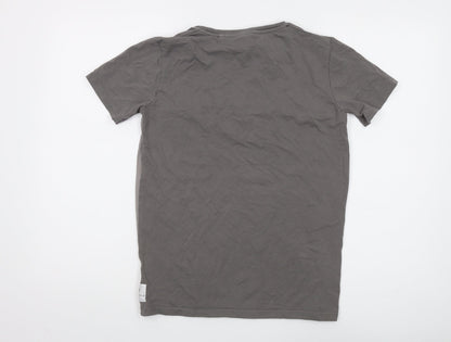 HOLYFIELD Boys Grey T-Shirt, 12-14 Years, Logo Accent