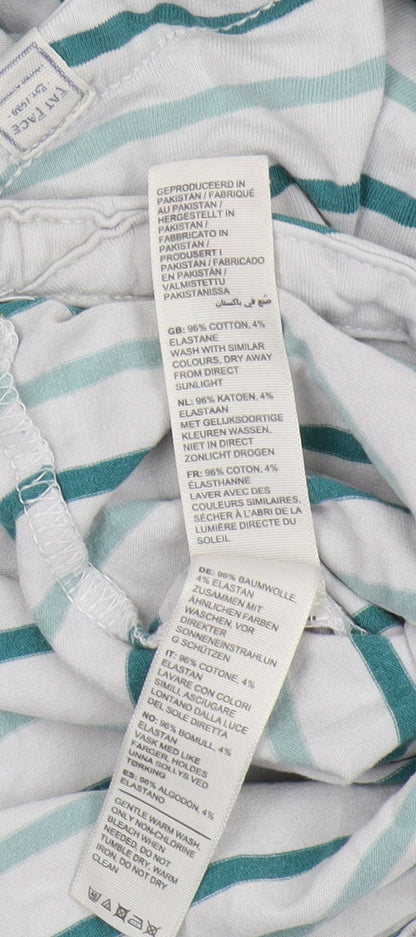 Fat Face Women's White Striped T-Shirt - Size 12