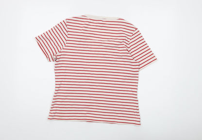 Hawkshead Women's Red Striped T-Shirt Size 14