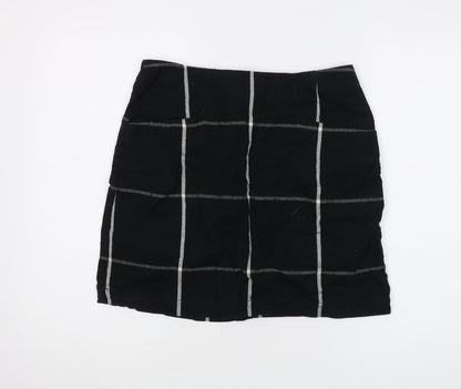 Fat Face Women's Black Check Skirt Size 10 Pencil Style