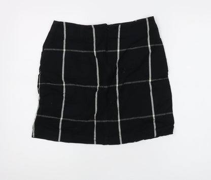 Fat Face Women's Black Check Skirt Size 10 Pencil Style