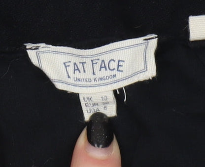Fat Face Women's Black Check Skirt Size 10 Pencil Style