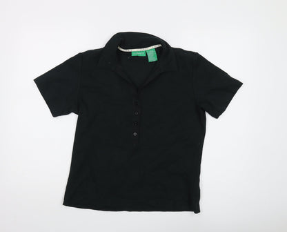 Womens UK Size L Liz Claiborne Black Basic Polo