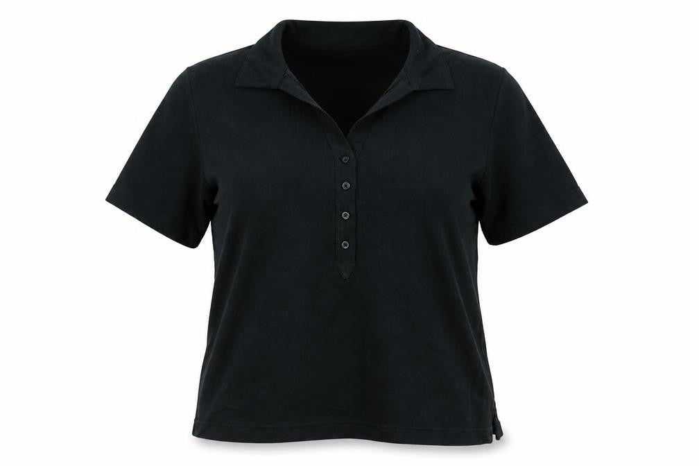 Womens UK Size L Liz Claiborne Black Basic Polo