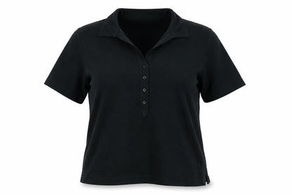 Womens UK Size L Liz Claiborne Black Basic Polo
