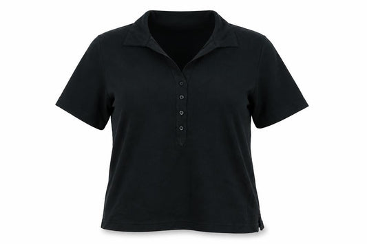 Womens UK Size L Liz Claiborne Black Basic Polo