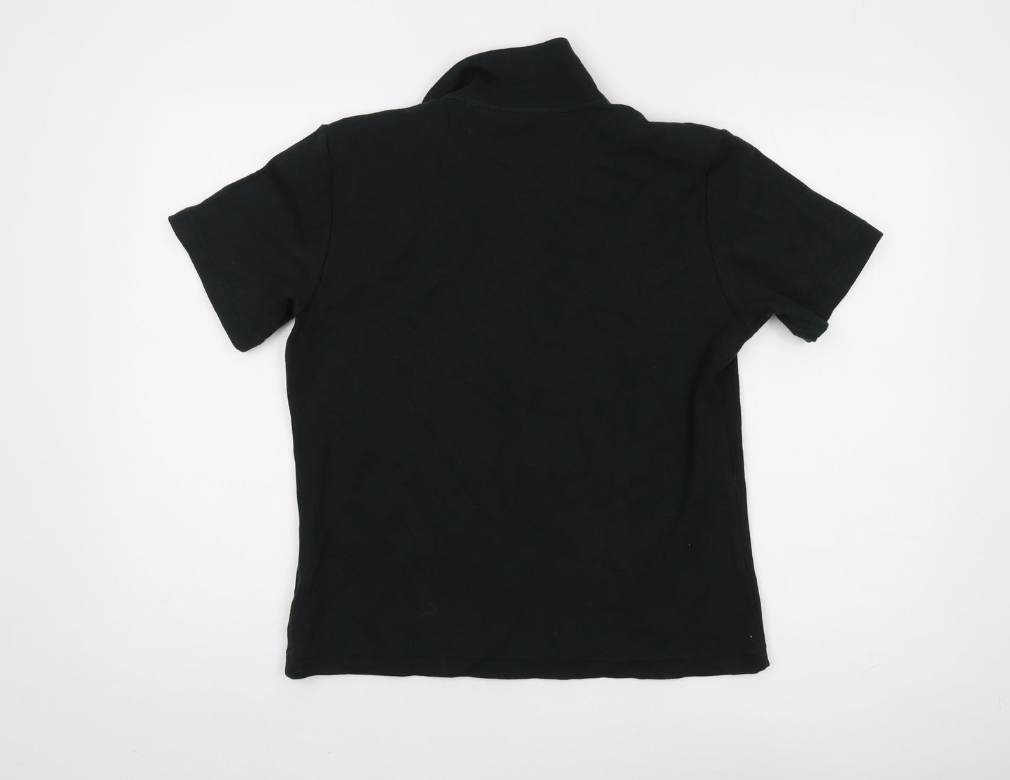 Womens UK Size L Liz Claiborne Black Basic Polo
