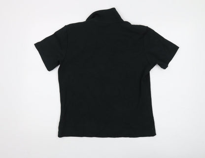 Womens UK Size L Liz Claiborne Black Basic Polo