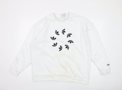 Adidas Unisex Adults White XL Pullover Sweatshirt