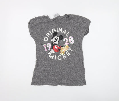 Next Girls Grey Mickey Mouse T-Shirt, 11 Years, Casual & Comfy