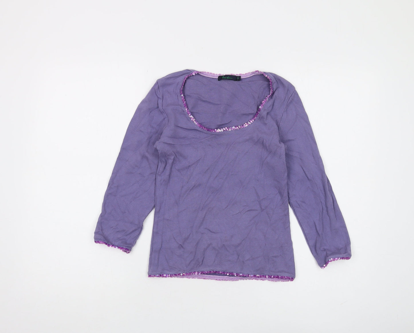 Boden Women's Purple Scooped Sequin T-Shirt