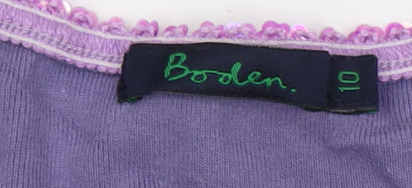 Boden Women's Purple Scooped Sequin T-Shirt