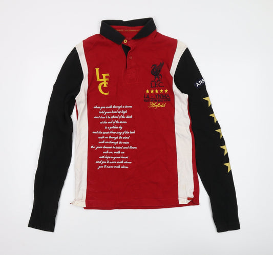 Liverpool F.C. Unisex Polo Red XS Graphic Sports Long Sleeve