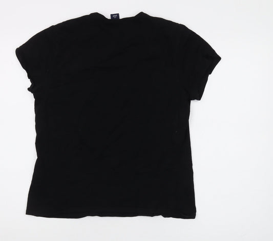 Womens UK Size L Gap Black Basic T-Shirt