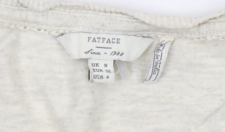 Womens UK Size 8 Fat Face Beige  T-Shirt