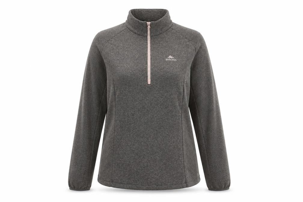 Womens UK Size M DECATHLON Grey Henley Sweatshirt