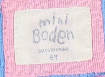 Mini Boden Girls Pink Striped Joggers - Size 6 Years
