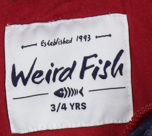 Weird Fish Boys Blue 1/4 Zip Sweatshirt 3-4 Years