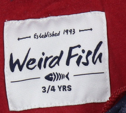 Weird Fish Boys Blue 1/4 Zip Sweatshirt 3-4 Years