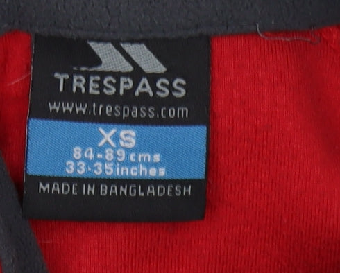 Mens UK Size XS Trespass Red 1/4 Zip Sweatshirt
