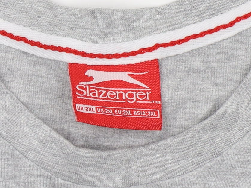 Slazenger Men’s Grey 2XL Crew Neck T-Shirt