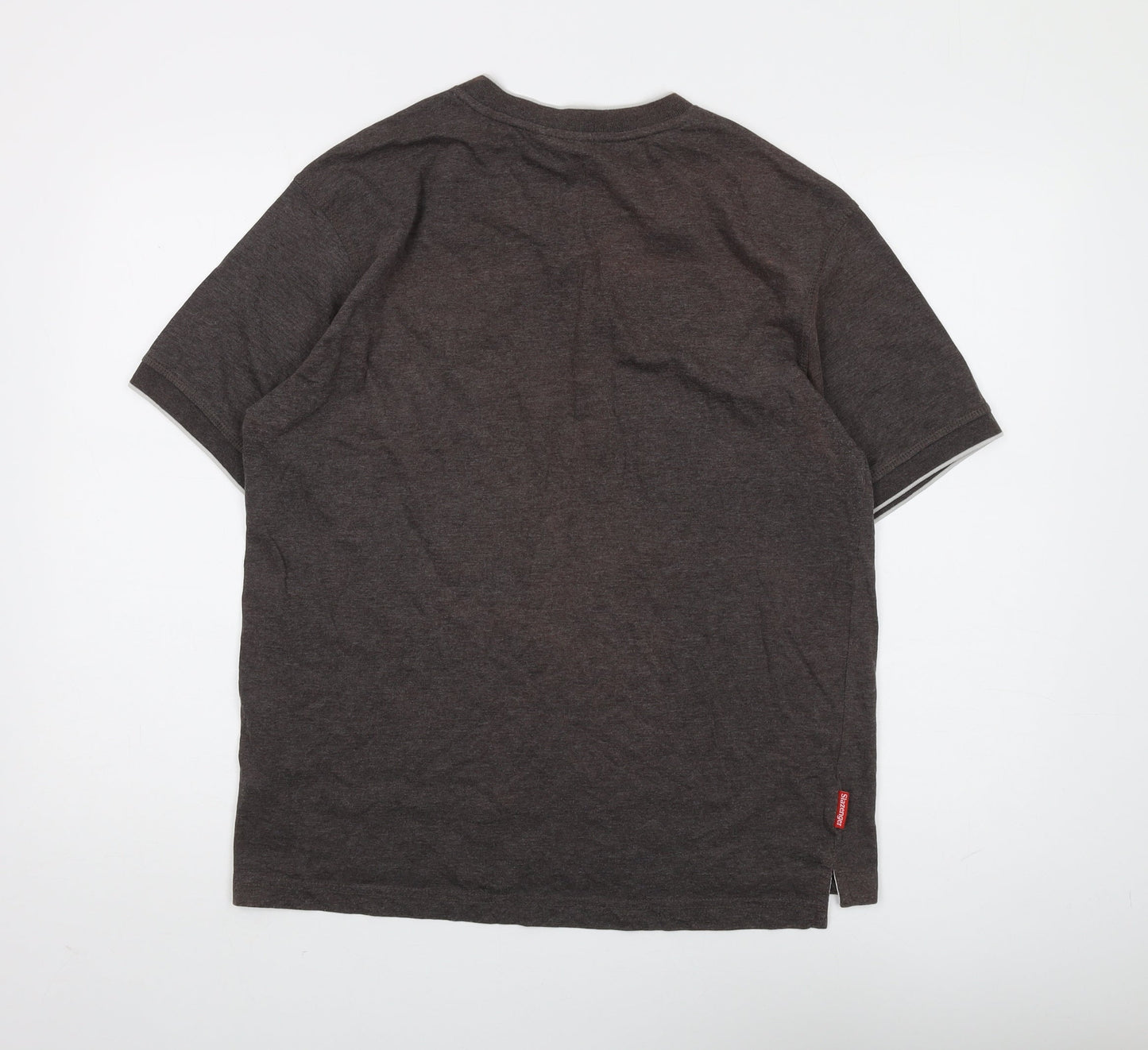 Slazenger Men's Brown V-Neck T-Shirt Medium