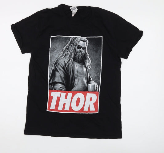 Marvel Men's Black Thor Avengers T-Shirt, Medium, Movie Theme