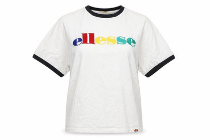 Ellesse Unisex White Ringer T-Shirt UK 6