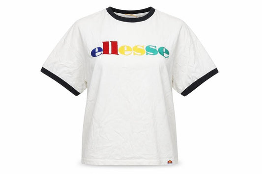 Ellesse Unisex White Ringer T-Shirt UK 6