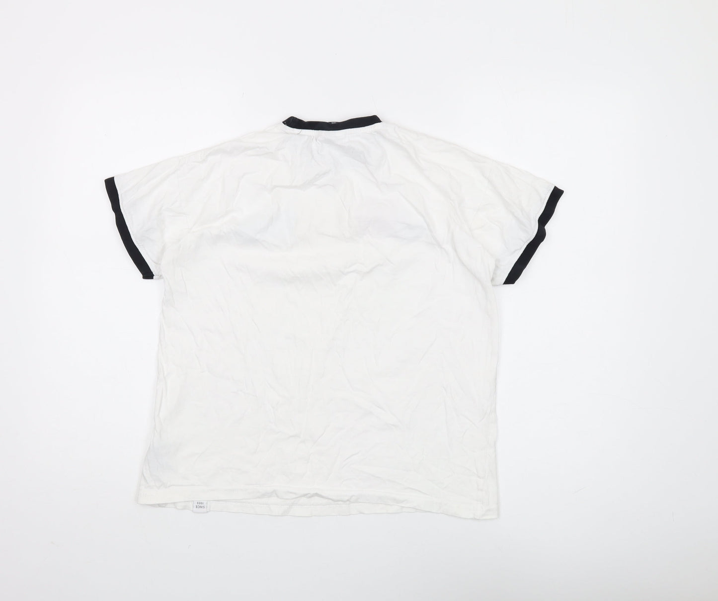 Ellesse Unisex White Ringer T-Shirt UK 6