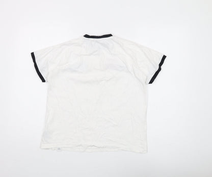 Ellesse Unisex White Ringer T-Shirt UK 6
