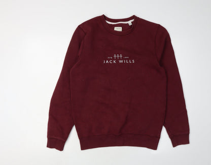 Mens UK Size XS Jack Wills Red Pullover Sweatshirt