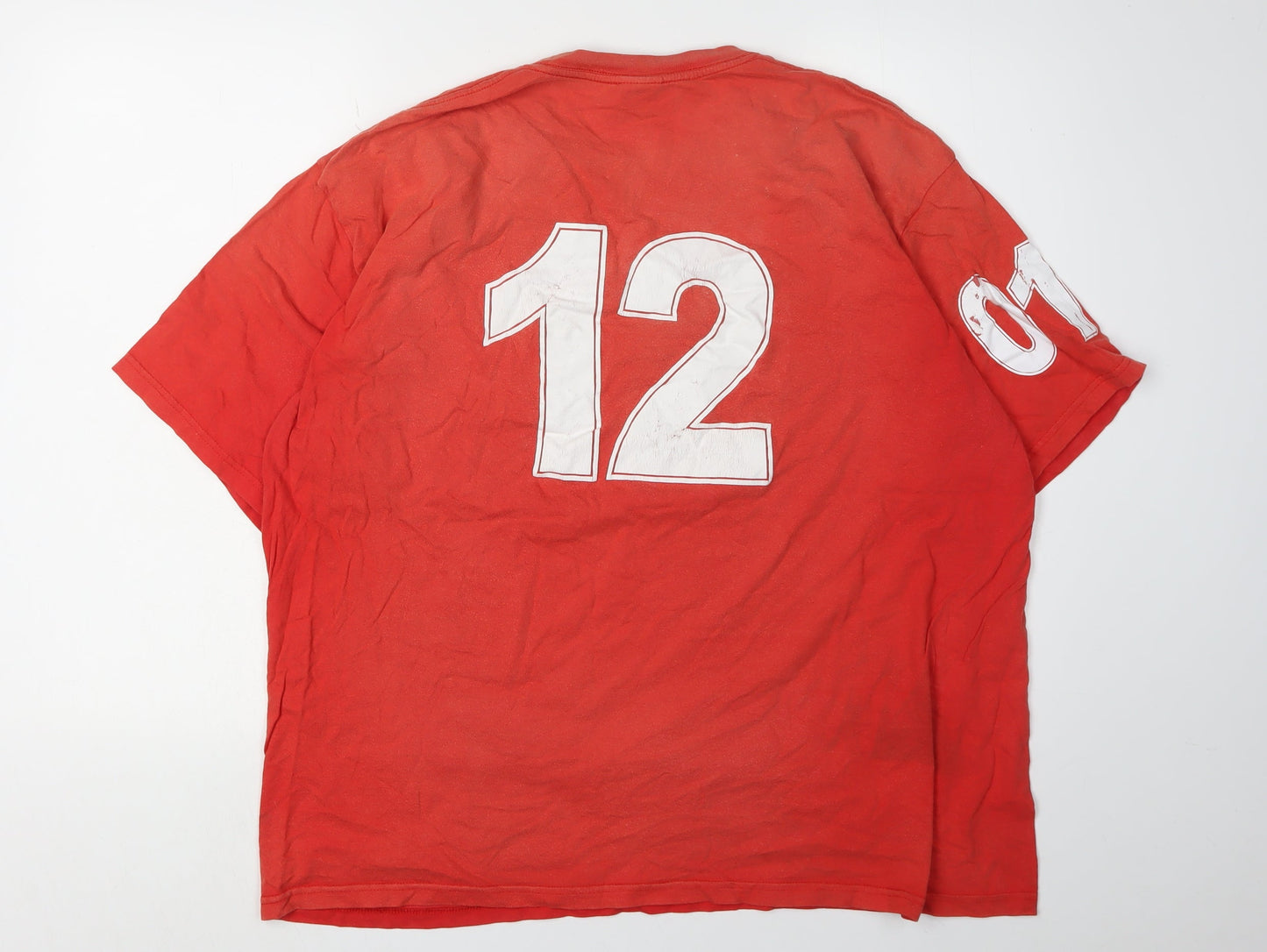Jerzees Men's Red XL Crew Neck Logo T-Shirt