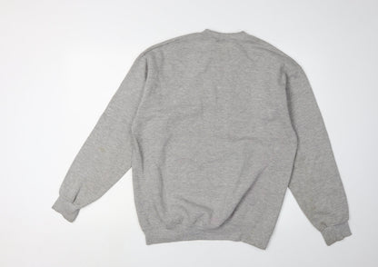 Back view of Disney unisex grey m pullover sweatshirt, graphic print