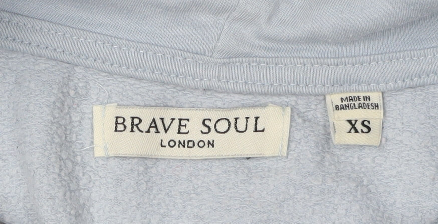 Brave Soul Unisex Blue Hoodie XS Cotton Blend
